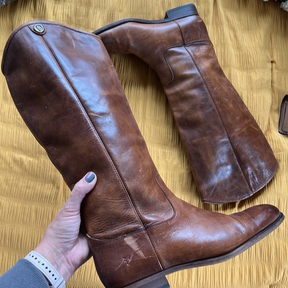 Frye Shoes - 🛍️Frye⚡️Melissa Button Cognac Leather Knee High Boot Western Riding 11